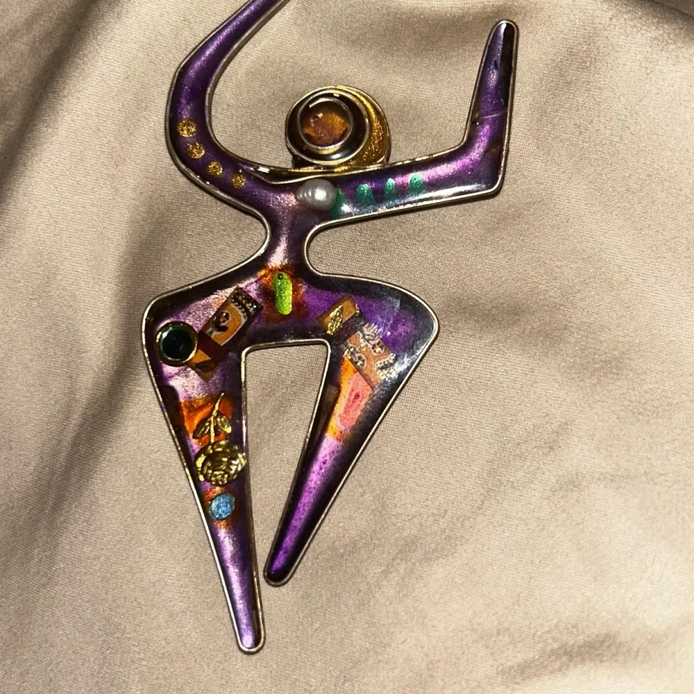 Multi colored broach unique - Picture 1 of 2